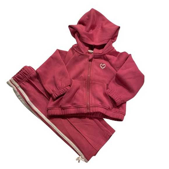 wonder nation Other - WONDER NATION Girl 2 Piece Jogging Suit NWT Size 12M Pink Activewear Travel Hood